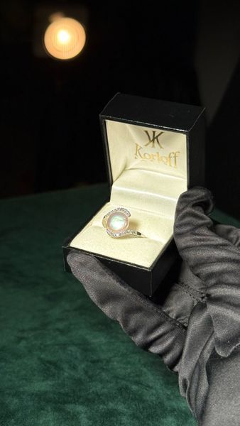Золота каблучка з діамантами, р. 17.5 (Ю7№40) ю7№40 фото